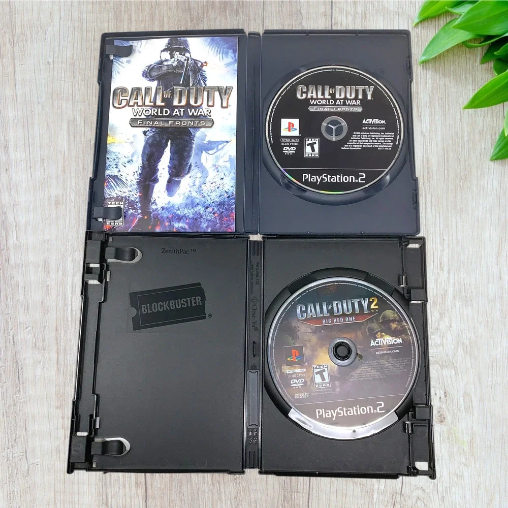 Call of Duty: Big Red One & World at War PlayStation 2 Game Discs Only Untested